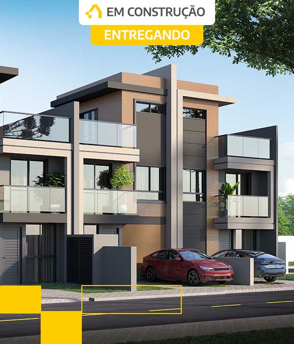 Fachada do Oasis Condomínio Premium, condomínio de casas em Curitiba no bairro Santa Cândida