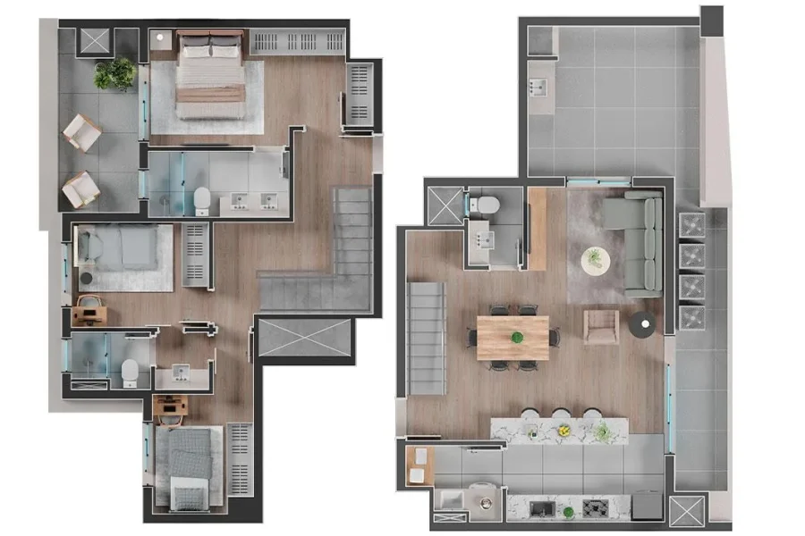 Duplex - 3 Suítes - 111,25m² + 23,36m² (Terraço)