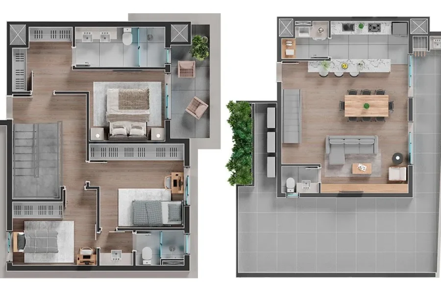Duplex - 3 Suítes - 115,75m² + 50,90m² (Terraço)