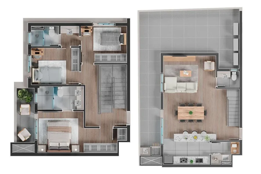 Duplex - 3 Suítes - 107,80m² + 42,26m² (Terraço)