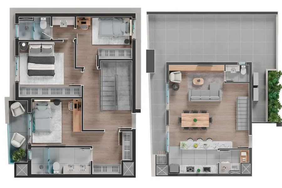 Duplex - 3 Suítes - 115,11m² + 46,75m² (Terraço)