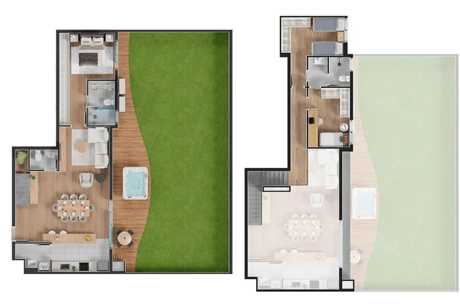 Garden - 3 Suítes - 128,91m² + 104,15m² (Garden)